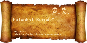 Polonkai Kornél névjegykártya